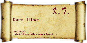Korn Tibor névjegykártya